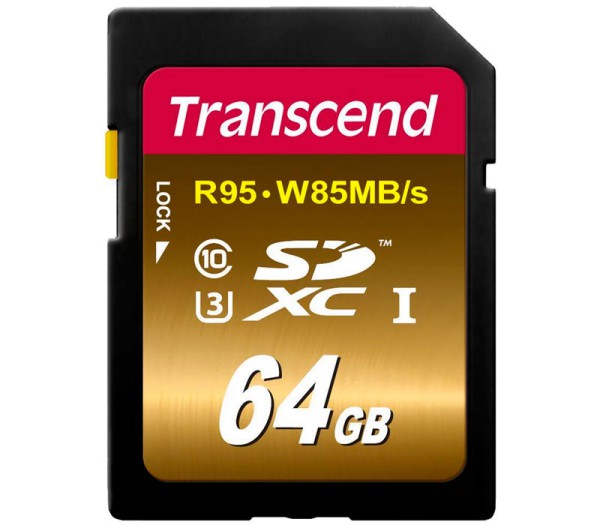 Transcend SDXC 64GB Ultimate UHS-I Speicherkarte - Frontansicht