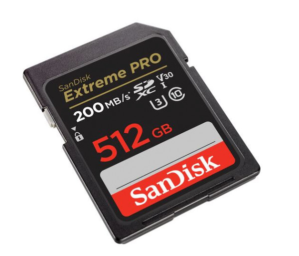 SanDisk SDXC 512GB Extreme PRO 200MB UHS-I U3 V30 Speicherkarte