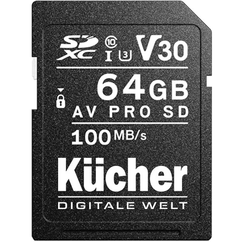 Angelbird x Kücher SD AV 64GB V30 Frontansicht