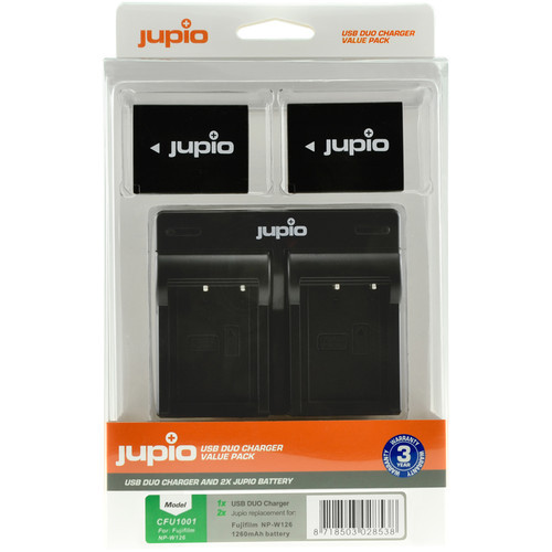 Jupio NP-W126S + USB Dual Charger (Value Pack) für Fuji