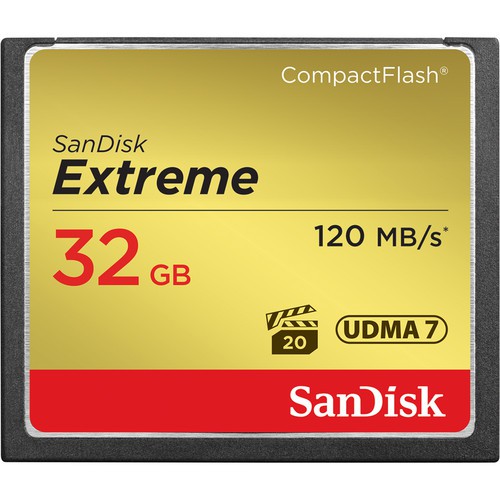 SanDisk CF 32GB Extreme 120MB/s Speicherkarte - Frontansicht