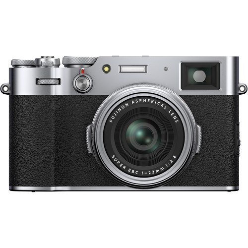 Fujifilm X100V Kompaktkamera silber - Frontansicht