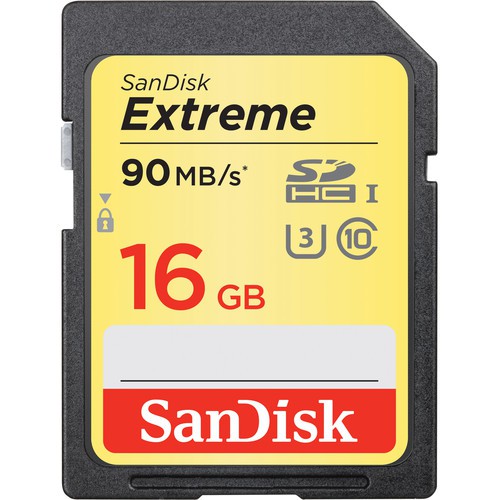 SanDisk SDHC 16GB Extreme UHS-I Speicherkarte - Frontansicht