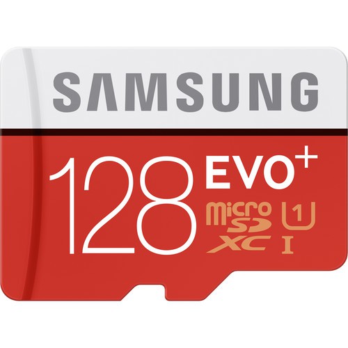 Samsung microSDHC 128GB EVO+ UHS-I Speicherkarte - Frontansicht