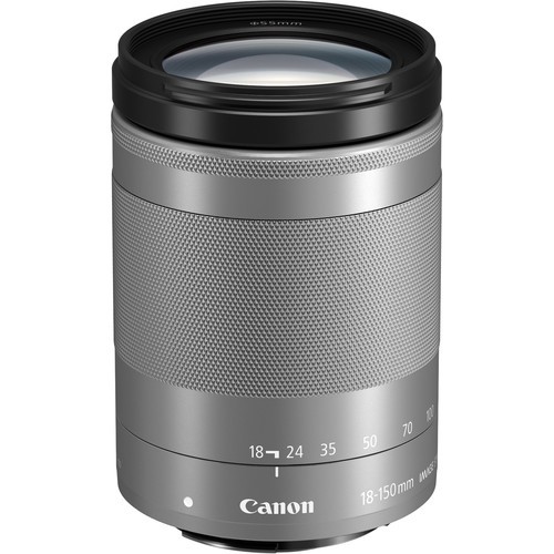 Canon EF-M 18-150mm F3.5-6.3 IS STM silber - Frontansicht