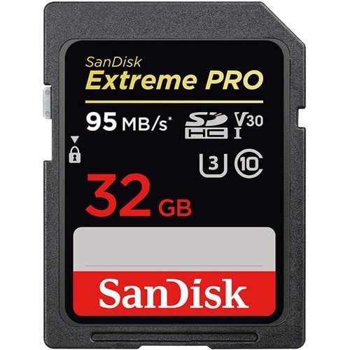 SanDisk 32GB Extreme PRO SDXC UHS-I Speicherkarte - Frontansicht