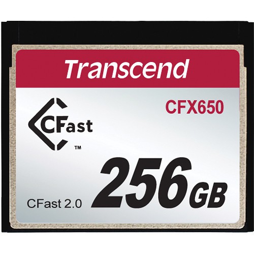 Transcend CFast 256GB 2.0 CFX650 Speicherkarte - Frontansicht