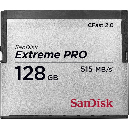 SanDisk CFast 128GB Extreme Pro 2.0 Speicherkarte - Frontansicht