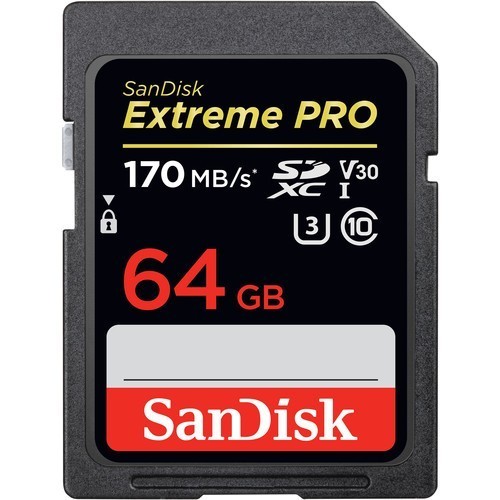 SanDisk SDXC 64GB Extreme Pro Speicherkarte - Frontansicht