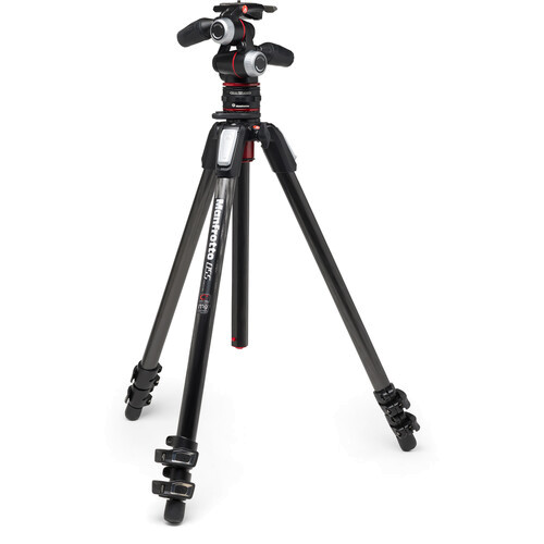 Manfrotto MK055CXPRO3-3W Stativset +3W-Neiger+MOVE QR front