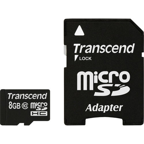 Transcend microSDHC 8GB Klasse 10 Speicherkarte - Frontansicht