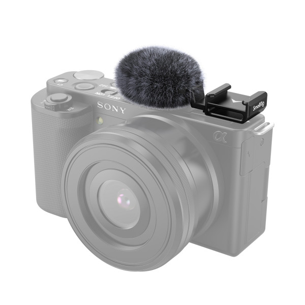 SmallRig Cold Shoe Adapter mit pelzigem Windschutz für Sony ZV Serie Kameras, 3526
