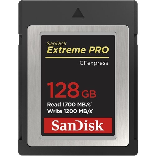 SanDisk Extreme Pro CFexpress 128GB Speicherkarte - Frontansicht