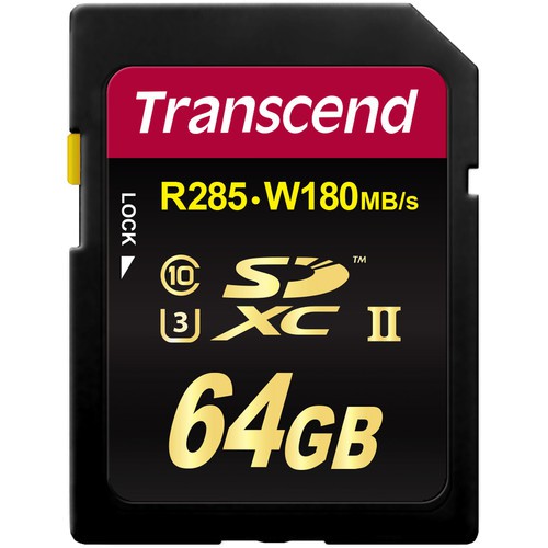 Transcend SDXC 64GB Ultimate UHS-II Speicherkarte - Frontansicht
