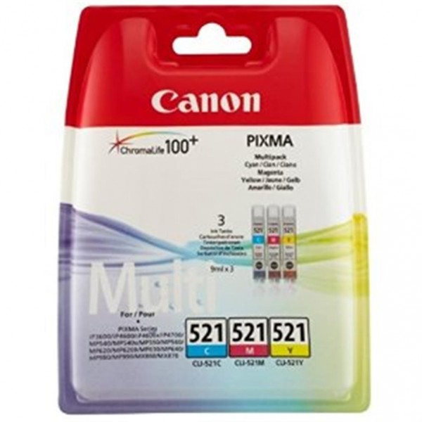 Canon CLI-521 Multipack 3-farbig Cyan/Magenta/Gelb Tinte