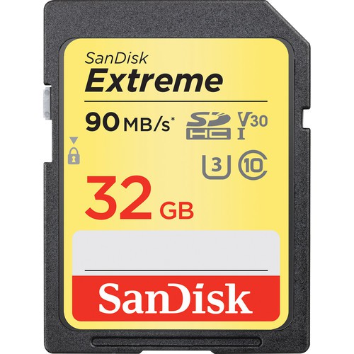SanDisk SDHC 32GB Extreme UHS-I Speicherkarte - Frontansicht