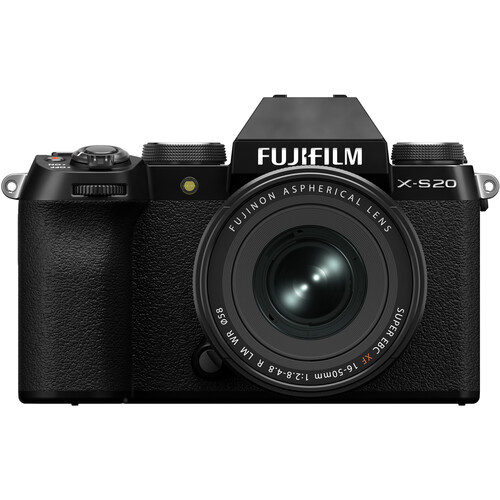 Fujifilm X-S20 Kit mit XF 16-50mm 2.8-4.8 R LM WR Objektiv - Front Ansicht